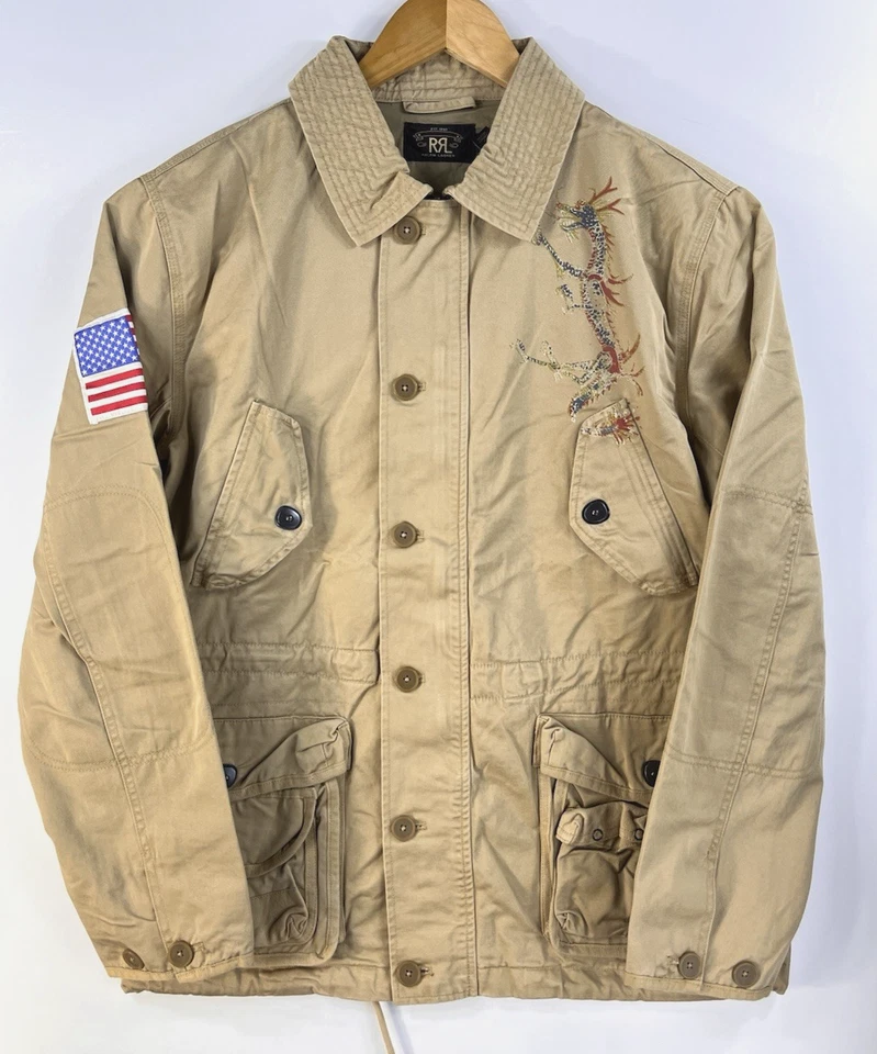 RRL Ralph Lauren Dragon US Military Field M65 Utility Jacket Coat 1st Airwing M - Image 2 of 4
