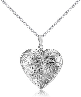 Flower Locket Necklace Holds Pictures Pendant Birthday Gift Jewelry