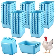 50 Pcs Cage Cups Chicken Feeder Cups 16 oz Hanging Bird Food Water Bowl Bunny...