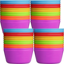 24 Pcs Kids Plastic Bowls 10 Oz Cereal Snack,6 Colors