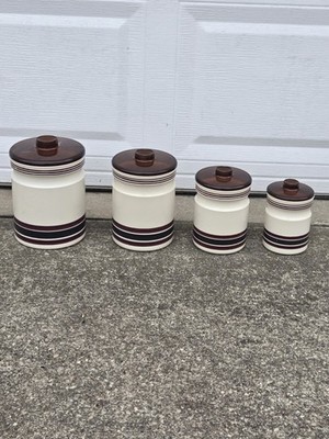 Kromex Vintage Aluminum Canister Set 4-Piece Sugar Coffee MCM Storage Kitchen