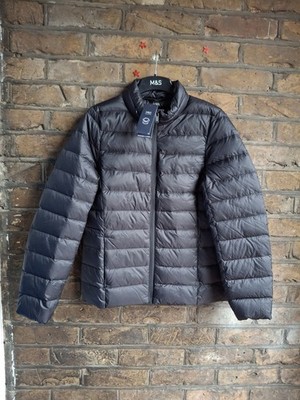 NEW M&S BLACK FEATHER & DOWN JACKET WITH  STORMWEAR SIZE UK 10 - RRP £49.50