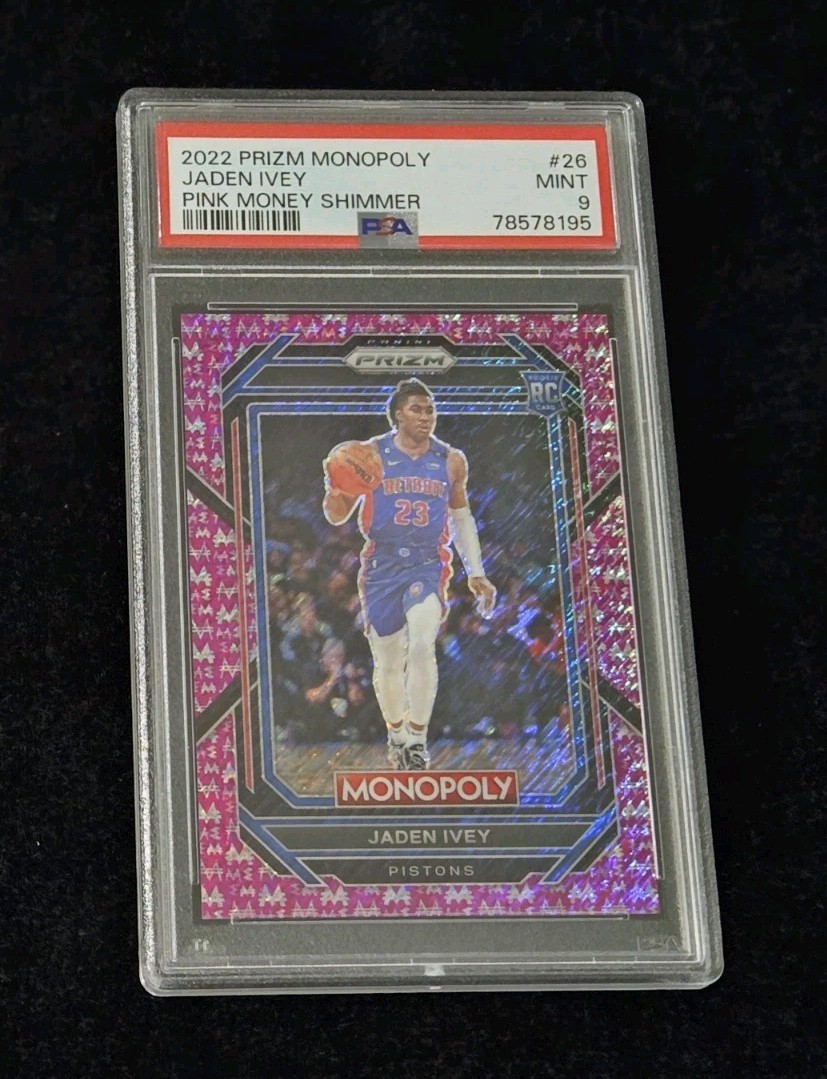 2022-23 Prizm Monopoly JADEN IVEY RC PINK MONEY SHIMMER PRIZM SSP # 1/5 - PSA 9