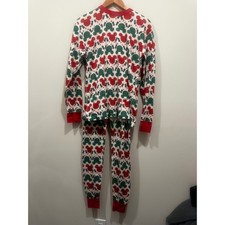Disney Hanna Andersson Mickey Mouse Holiday Pajama Set Red Green Mens Medium