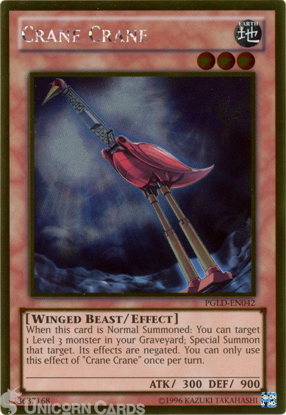 PGLD-EN042 Crane Crane Gold Rare UNL Edition Mint YuGiOh Card