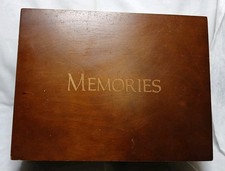 Wooden Musical Music Box With Picture Frame Plays Memories 10.5" x 8" x 4"