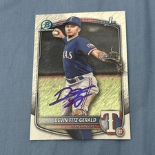 Bowman Chrome 2025 Signed Devin Fitz-Gerald Nationals Rangers BCP-158 Shimmer
