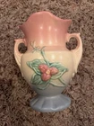 Hull Art Pottery USA W-4 6 1/2" Wildflower Design 1940’s Double Handle Vase