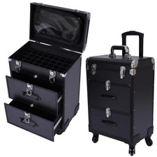 Professional 3 Tiers Rolling Makeup Train Case Cosmetic Travel Trolley Storage