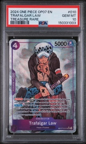 Trafalgar Law One Piece 2024 OP07 Treasure Rare English TR ST10-010 SR PSA 10