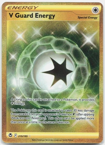 V Guard Energy 215/195 Secret Rare Silver Tempest Pokemon Holo Near Mint