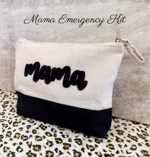 Mama Emergency Kit - Baby and Kid Preparedness - Zippered and Filled Pouch