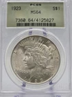 1923 Peace Silver Dollar $1 - PCGS MS64 Green Label