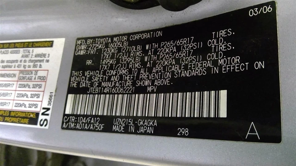 Passenger Door Handle Exterior Assembly Door Rear Fits 06-09 4 RUNNER 1678209 - Imagem 4 de 4