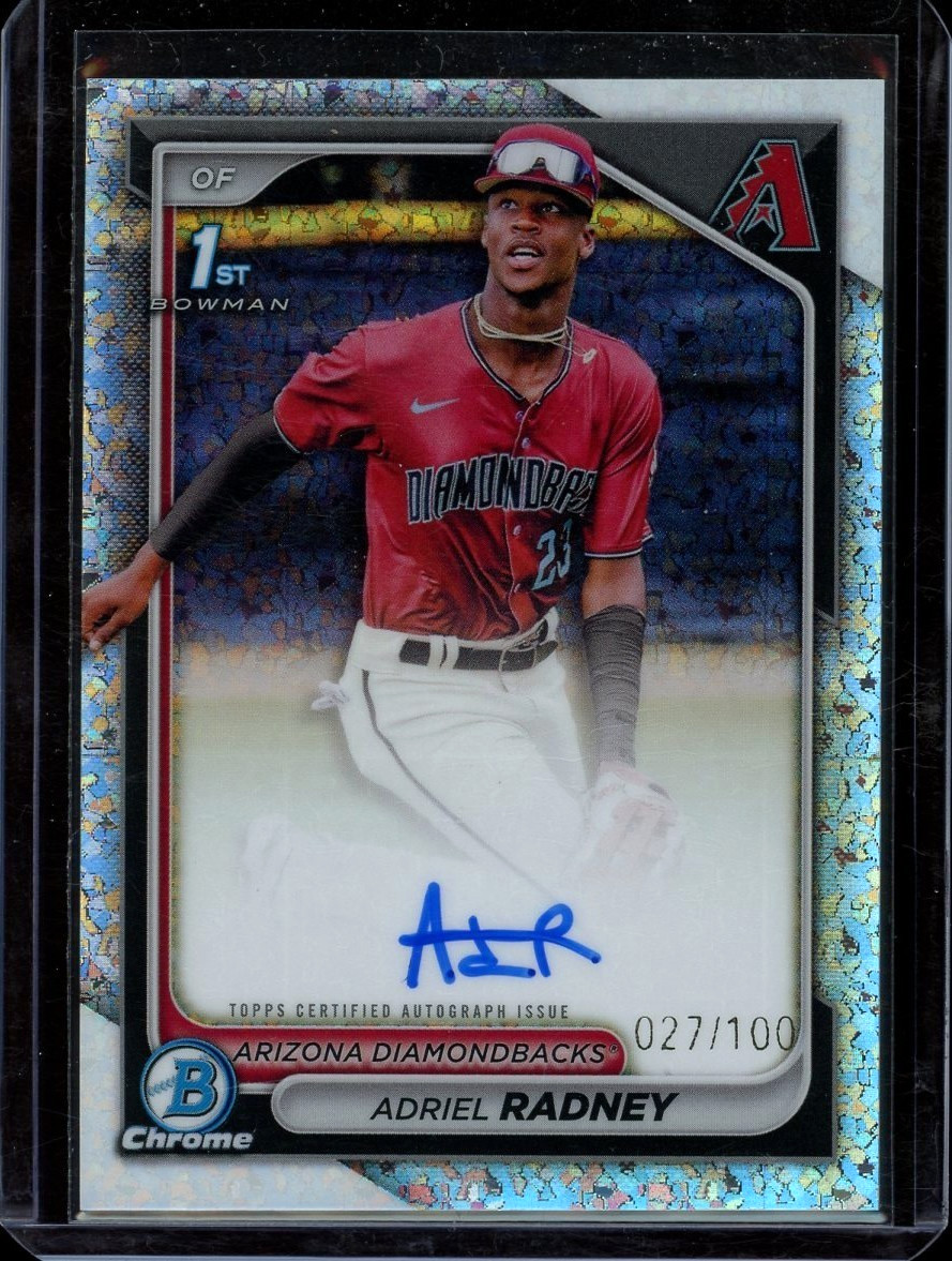 2024 1st Bowman Chrome ~ Adriel Radney ~ Mini Diamond Refractor /100 ~ Auto