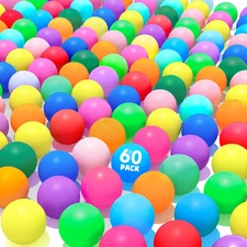 60Pcs Table Tennis Balls,40Mm Plastic Ping Pong Ball for Game,Party,Diy Arts,Pet