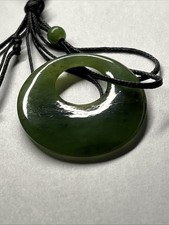 Genuine Nephrite Green Jade Circle of Life Necklace