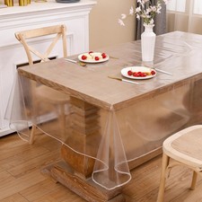 Clear Vinyl Tablecloth Protector Plastic Rectangle Transparent Sheet Table Cover