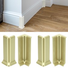 4.07 Inch 2 Inside  2 Outside Self Adhesive Baseboard Corner Blocks Champagne 