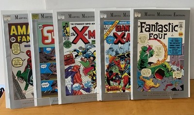 Marvel Milestone Edition Lot of 5. The X-Men 1, GS  X-Men 1, AF 15, TOS 39, FF 1