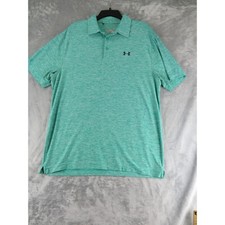 Under Armour Men's HeatGear Loose Fit Golf Polo Shirt Green Performance Large