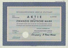 Wollwaarenfabrik Mercur 1959 Stuttgart Lorch Liegnitz Leobschütz Upper Silesia #