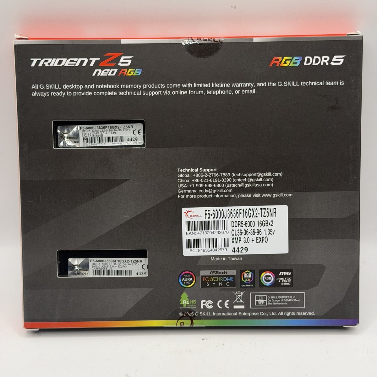 Buy G.SKILL Trident Z5 Neo RGB 32GB (2 x 16GB) PC5-48000 (DDR5