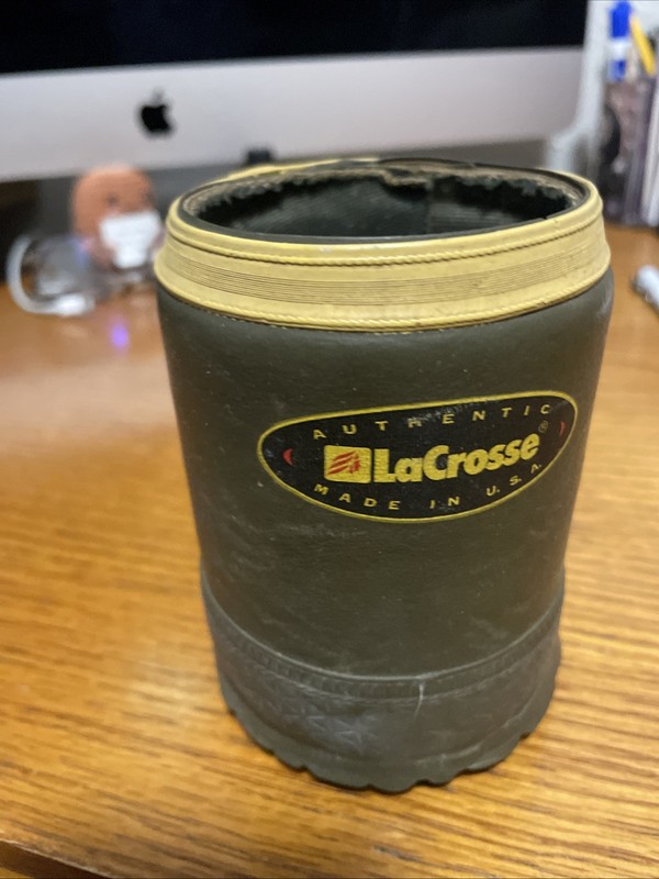LaCrosse Original Green Rubber Boot Can Cooler Insulated Koozie 12oz Holder ￼