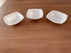 SET  of 3 - Vintage Anchor Hocking Early American Milk Glass Hobnail Square Bowl