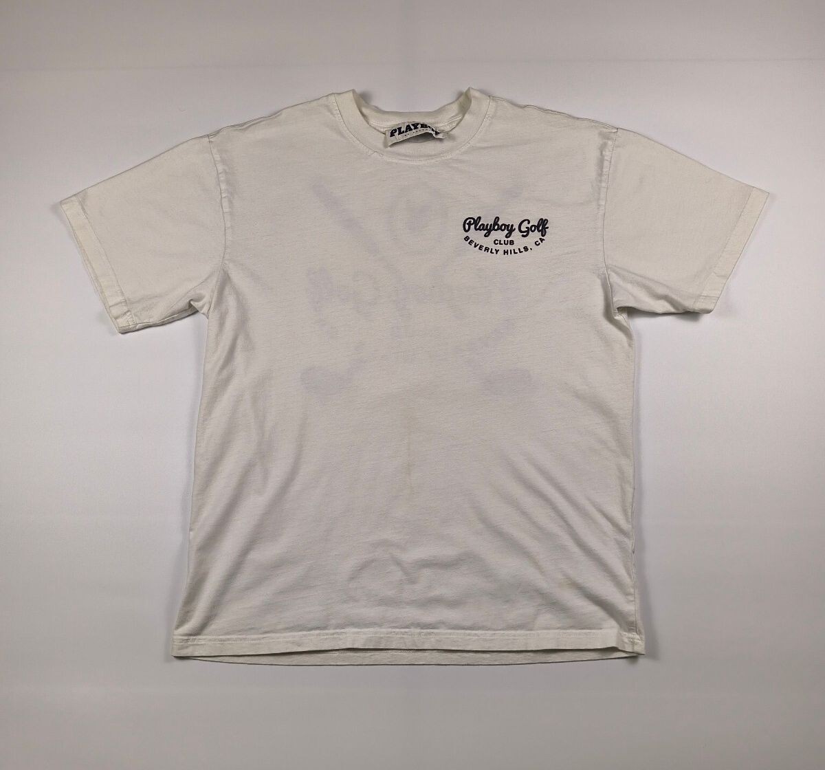Playboy Golf Club Beverly Hills White Graphic T-Shirt Medium