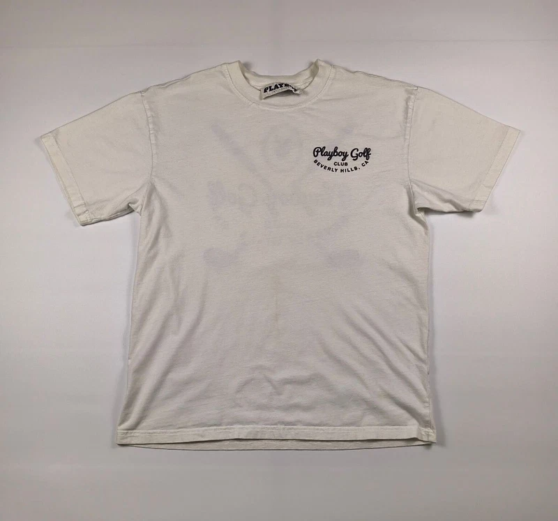 Playboy Golf Club Beverly Hills White Graphic T-Shirt Medium