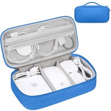 Blue Electronic Organizer Travel Cable Bag Pouch Tech Accessories Carry Case