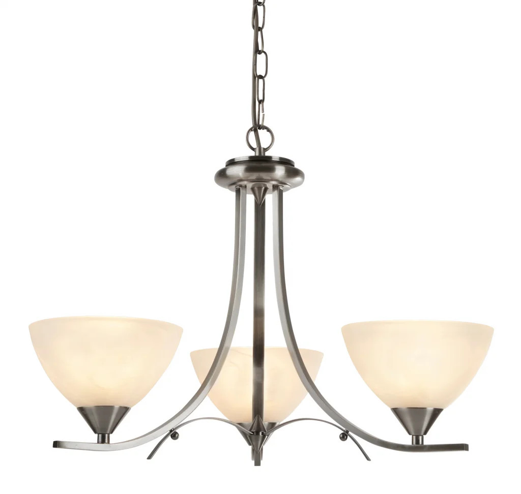 Ceiling Light Silver Dot 3 Satin Searchlight 1723-3SS