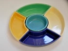 1936 FIESTA 4 RELISH TRAY INSERTS & CENTER INSERT NO TRAY BUY IT NOW!