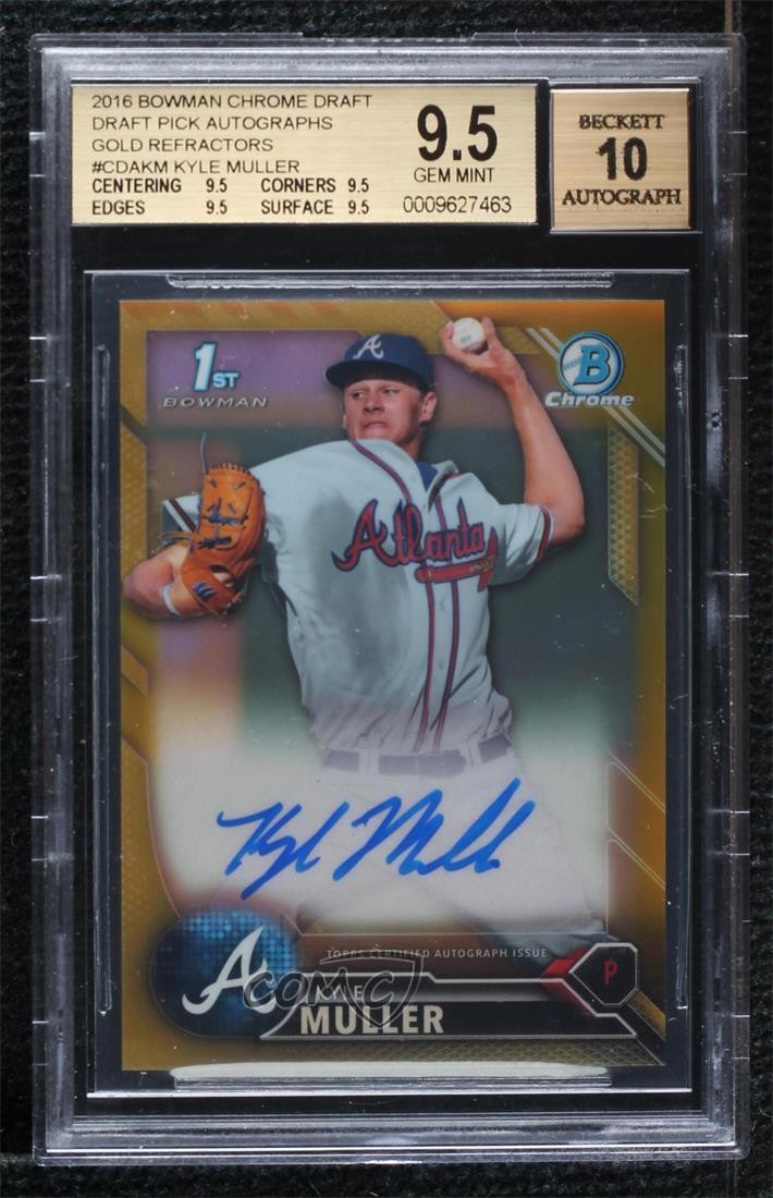 2016 Bowman Draft Chrome Pick Gold Refractor 42/50 Kyle Muller BGS 9.5 Auto 01pl
