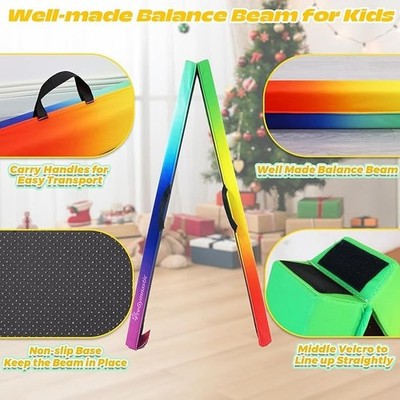 PreGymnastic Folding Gymnastics Balance Beam - 6FT & 8FT Suede EVA Foam