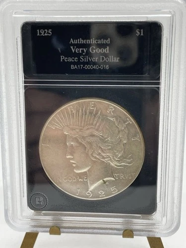 1925 Peace Silver Dollar Certified Very Good Bradford Exchange