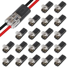 20Pcs Double-Wire Plug-in Connector Led Light Strip Connectors 2 Pin, Quick S...