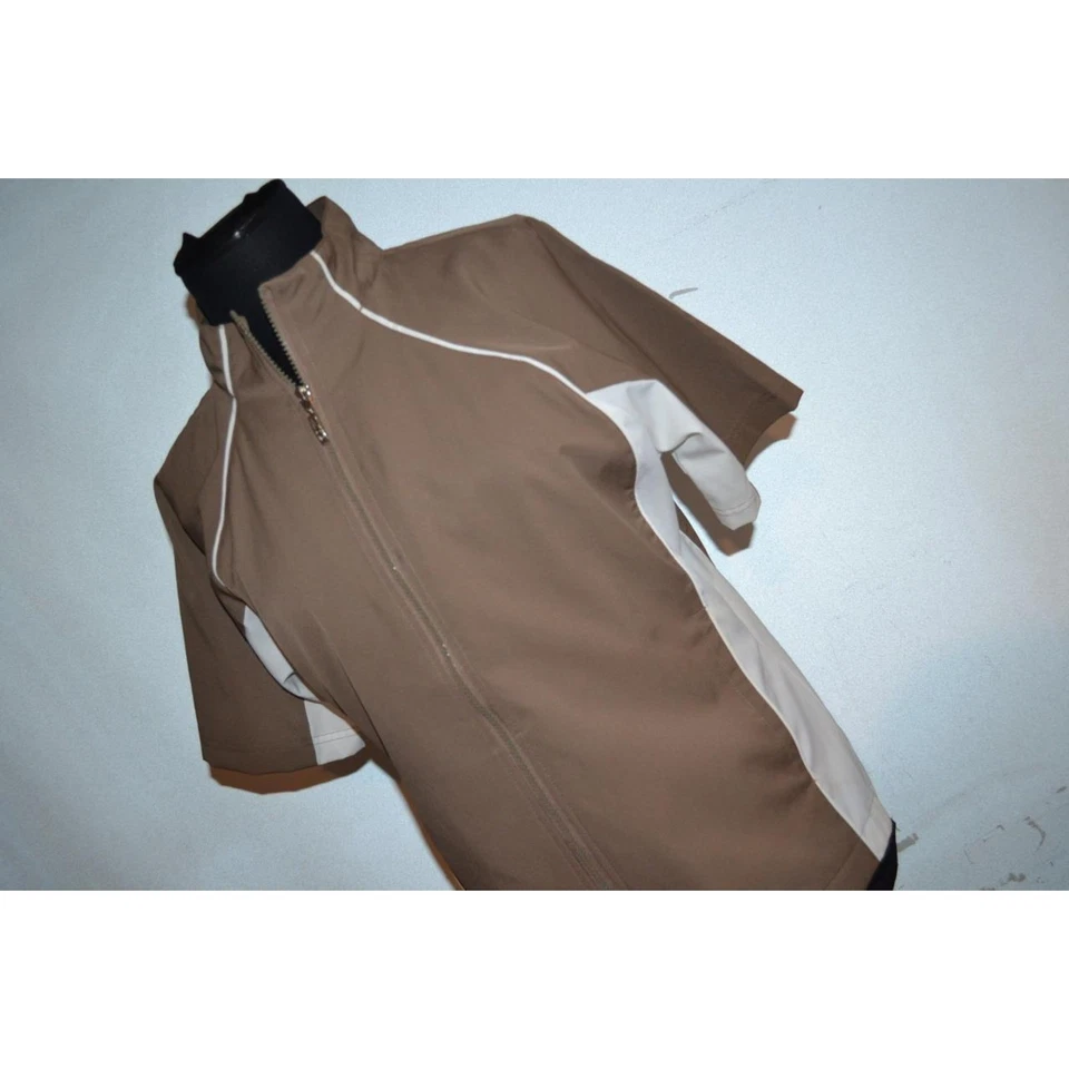 Chaqueta de golf 25146 IZOD cortavientos cremallera tostado poliéster talla grande para mujer Foto 3 de 4