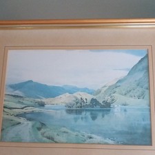 RYDAL WATER BY W.HEATON COOPER.FRAMED PRINT 45 X 36 cm.HEATON COOPER GALLERY.