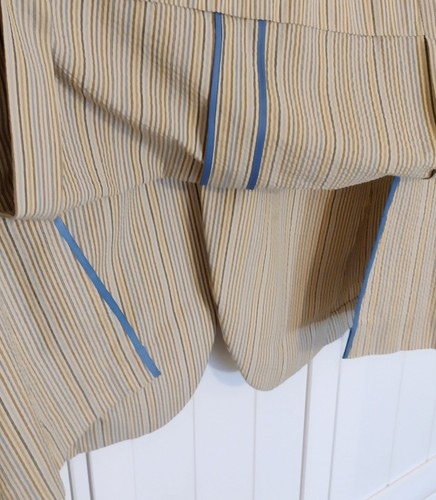 Blazer Brook Taverner 42 Corto Seersucker Rayas Beige Navegación Verano - Imagen 8 de 13