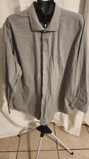Shaquille O' Neal Big Fit Cooling Stretch GrayCheck L/S Button Shirt Size XLG