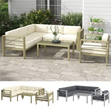 5-Piece Garden Sofa Set with Cushions, Aluminium Garden Furniture Sets