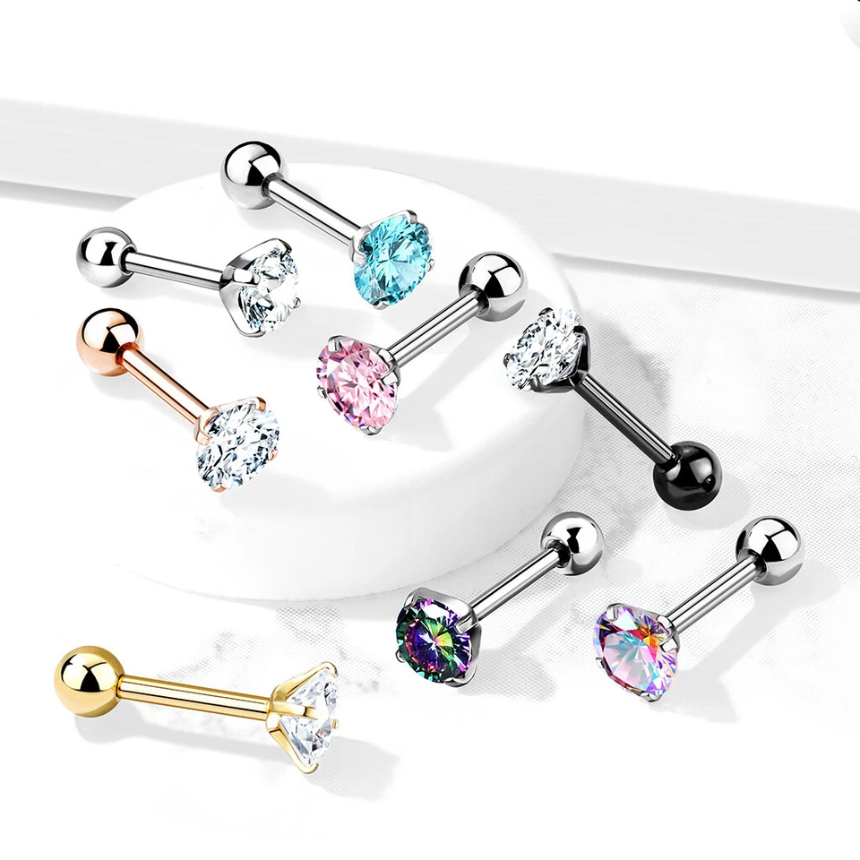 Piercing Tragus In Titanio E Ossido Di Zirconio - Diversi Modelli - Immagine 2 di 3