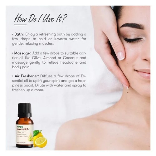 Vasu Aromatics Combo of Basil, Peppermint, Lemon, Lemongrass Essential Oils-10ml - Picture 12 of 40