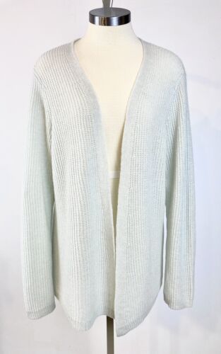 Eileen Fisher Size L Mist Italian Cashmere Straight Open Cardigan $498 NWT - Picture 1 of 6