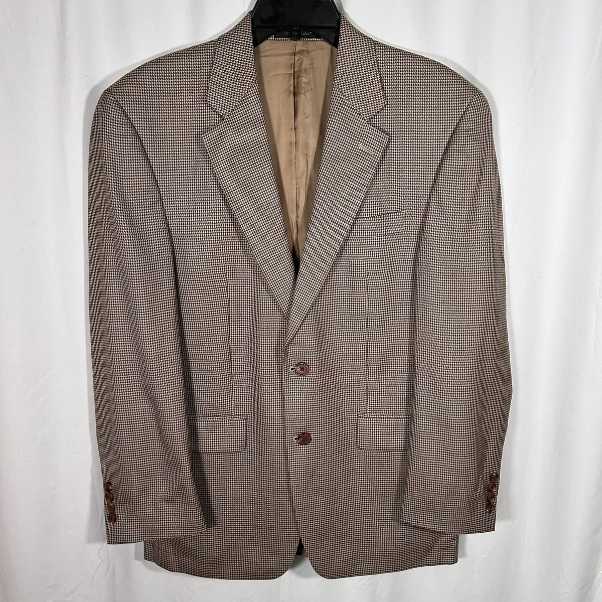 Lauren Ralph Lauren Suit Coat Blazer Brown Tan Size 38 Glen plaid