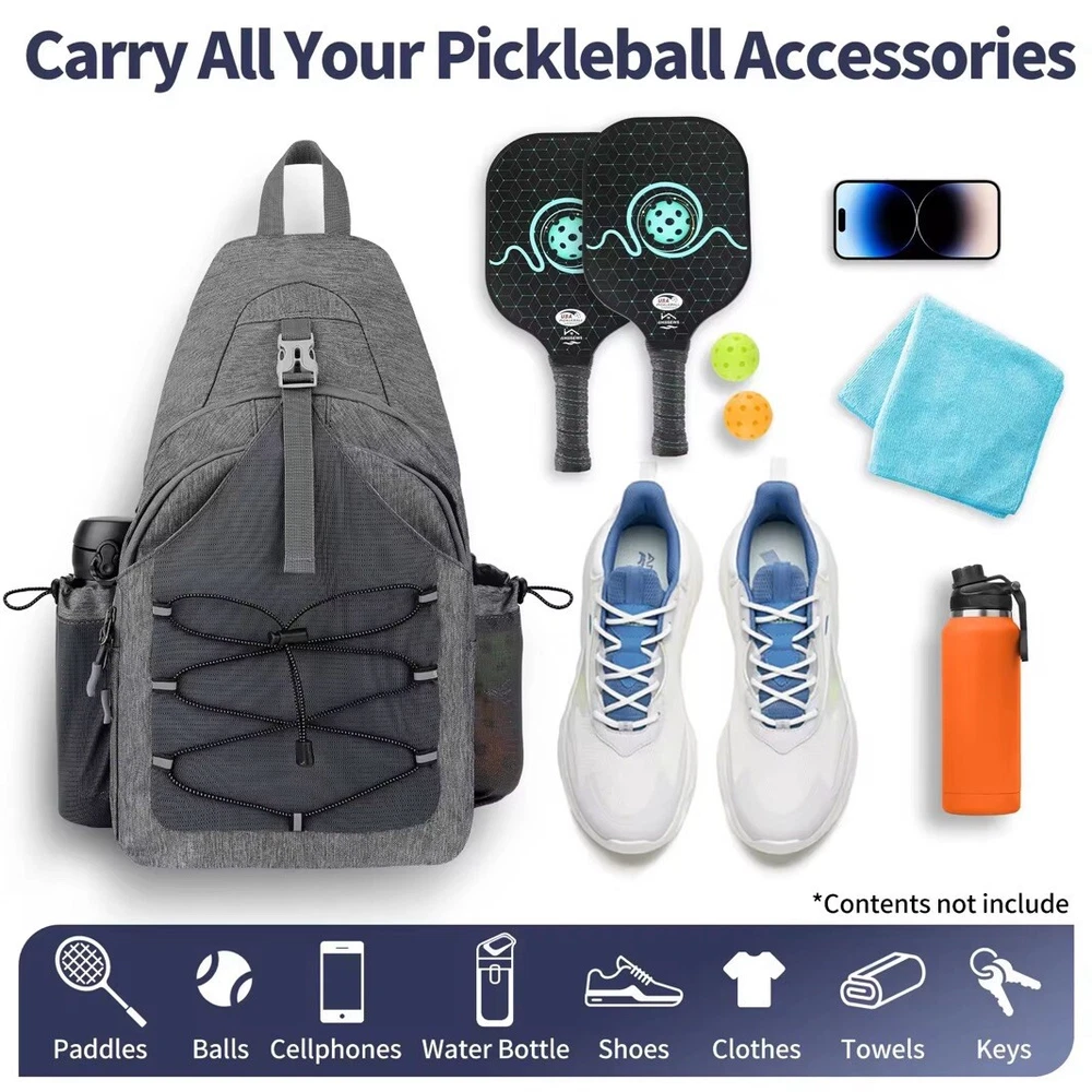 Pickleball Bag Backpack Or Crossbody Sling For Men Or Women Black Pickleball Bag Backpack Or Crossbody Sling For Men Or Women Black