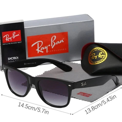 New Ray Ban Sunglasses Rectangular Polarized Sunglasses Black Frame UV Blocking - Bild 10 von 31