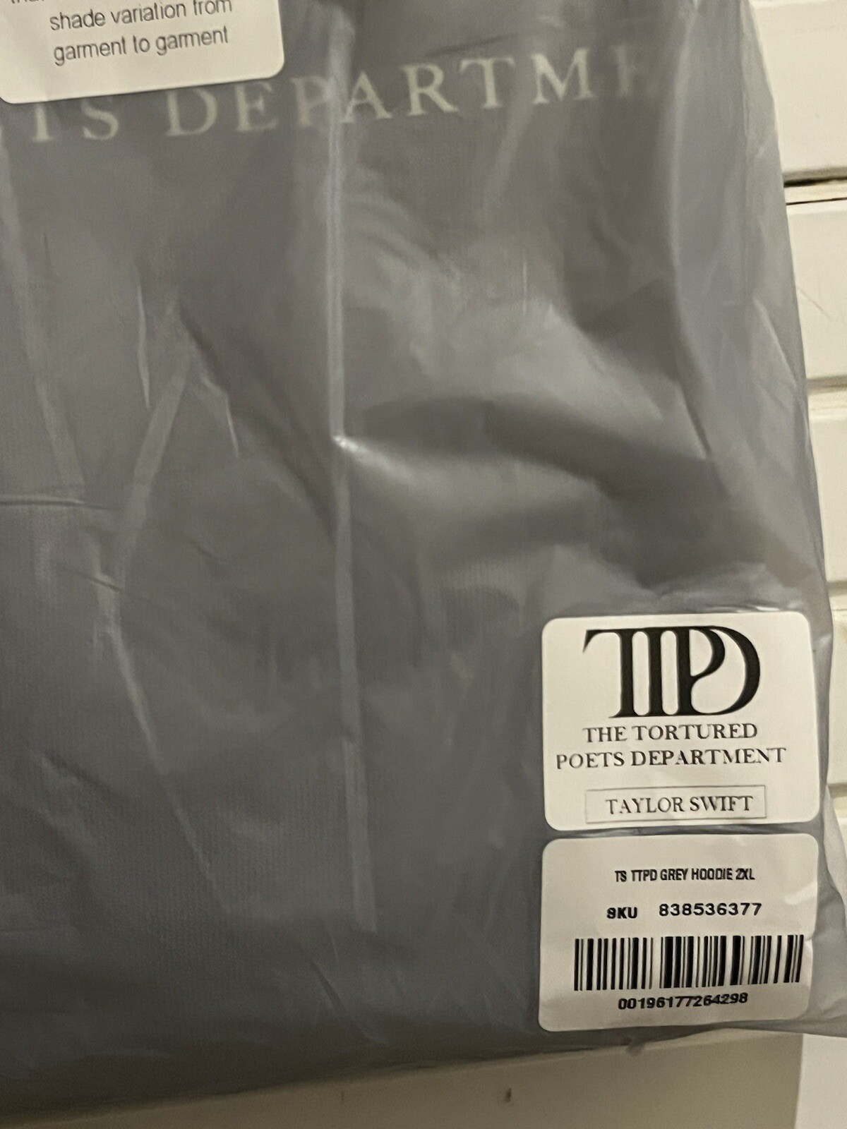 Taylor Swift The Tortured Poets Department Gray Hoodie Size 2XL- Sold Out image 5